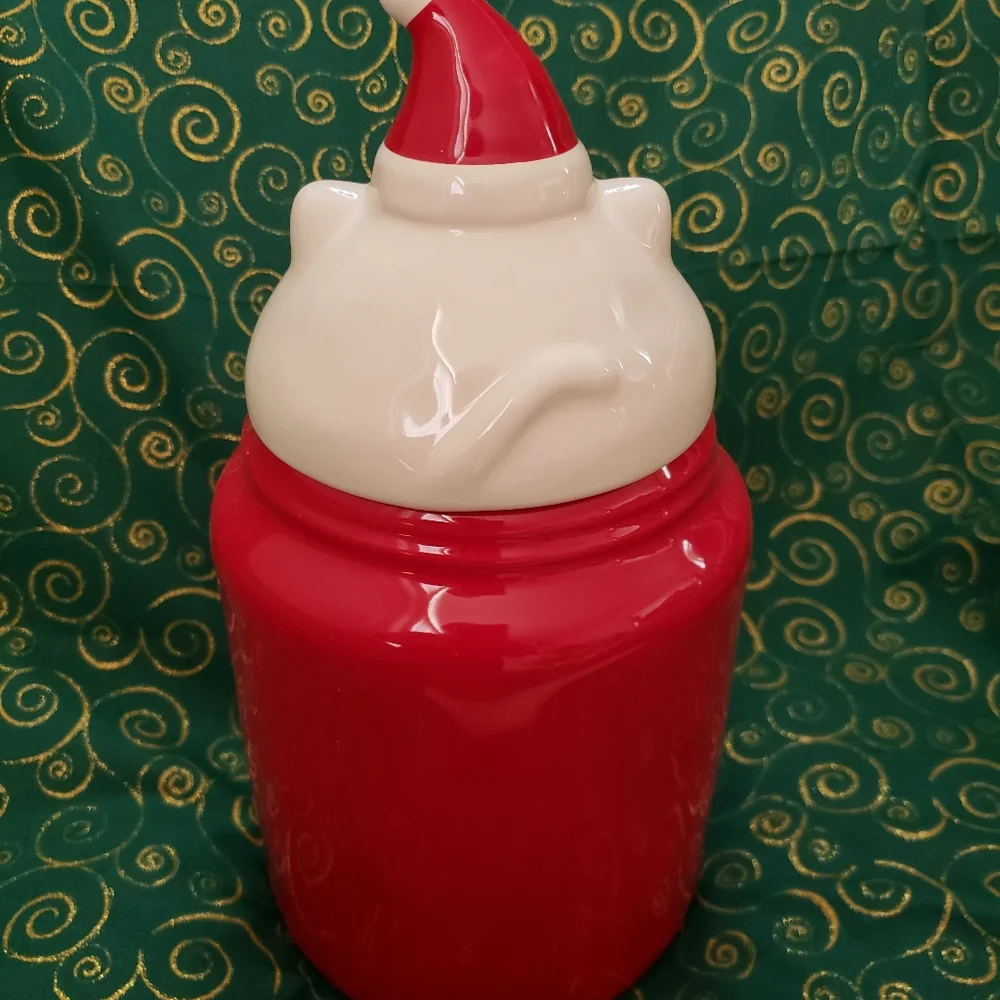 Rae Dunn Merry Catmas canister holiday Christmas cat kitty